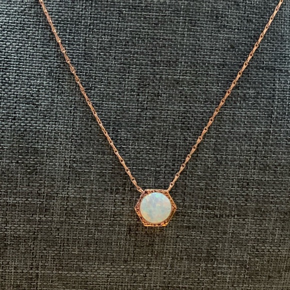 Opal Necklace. 14k Rose Gold Over Sterling Silver 18” NWT and Original Box - Picture 5 of 12